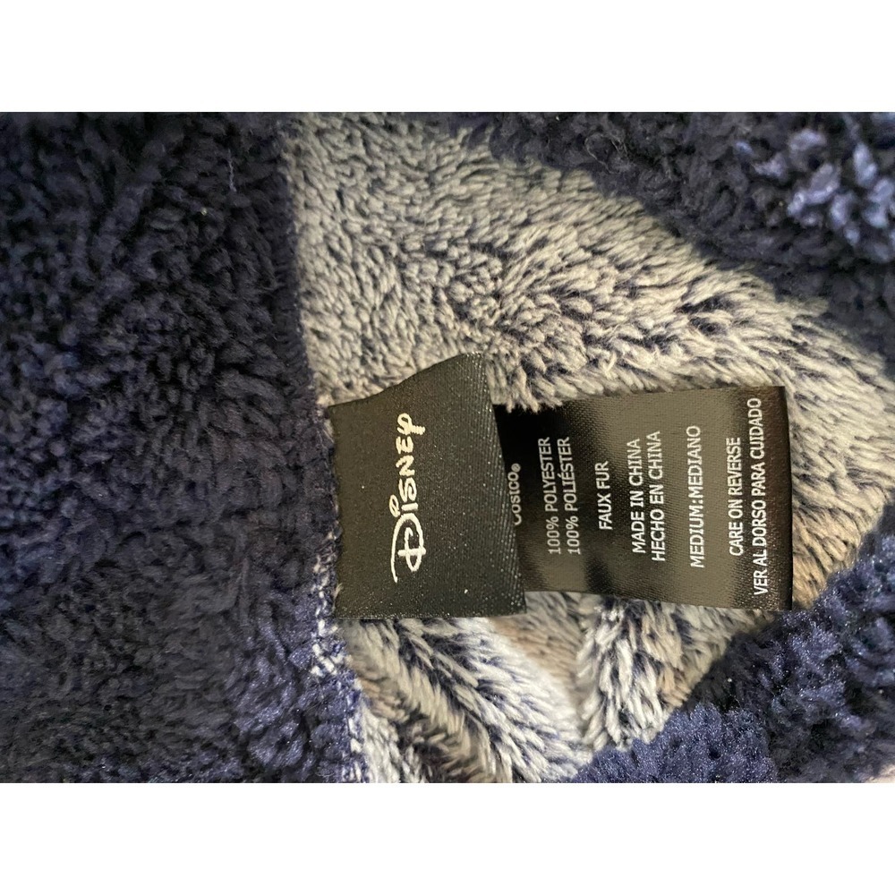 DISNEY MICKEY MOUSE FAUX FUR FLEECE Women’s Blue Long Sleeve Pullover Hoodie - Picture 5 of 5